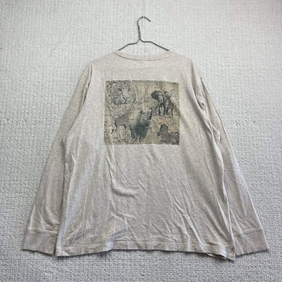Banana Republic Men's XL Off-White Heritage Safari Animal Jungle Graphic Tee - Picture 1 of 16